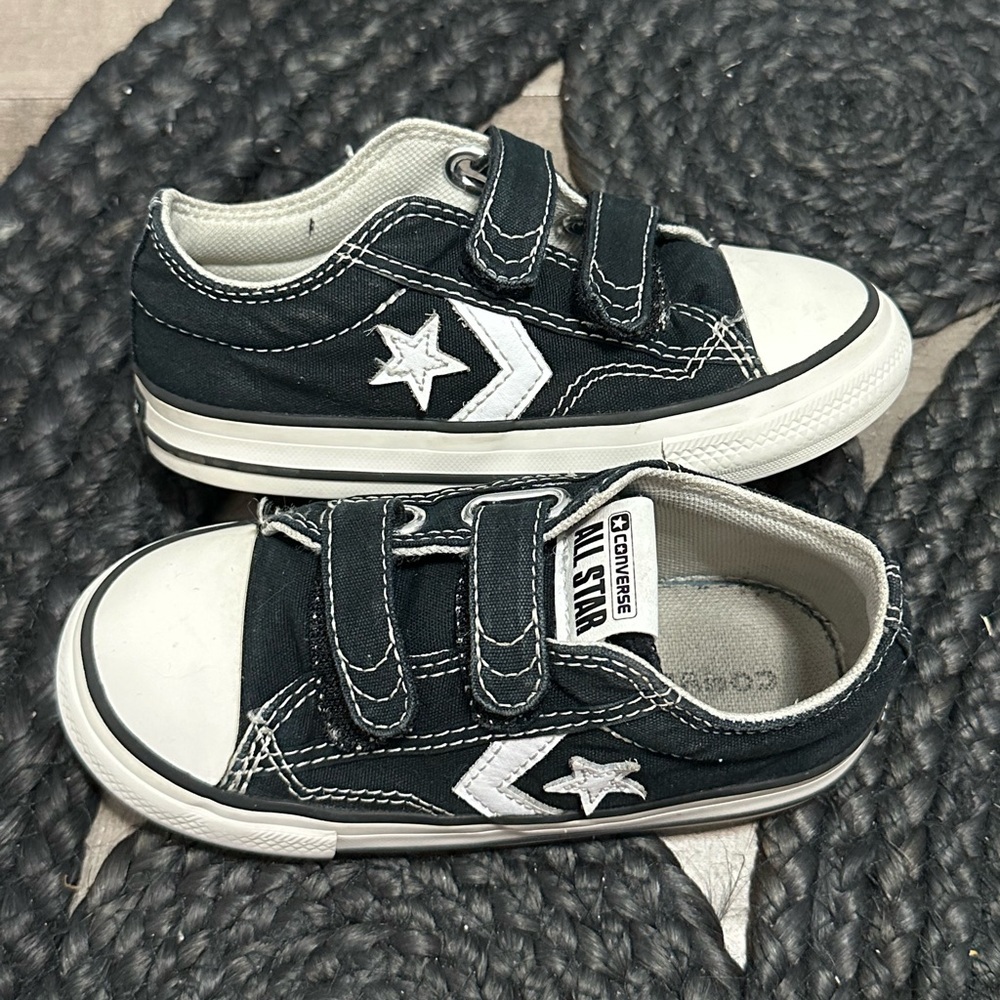 Converse Toddler Black and White Velcro Sneakers